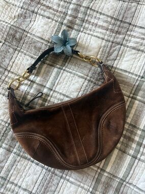 Y2K Coach Brown hobo shoulder bag gold hardware
